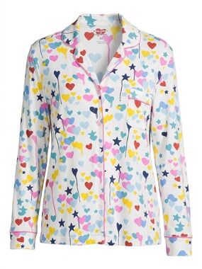 Roller Rabbit x Kerri Rosenthal Starry Starry Love Heart Pajama Top XL Pima PJs
